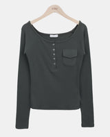 ソーレン ポケット Uネック ロングスリーブ Tシャツ