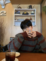 Cozy stripe brush knit