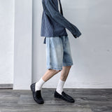 ウォッシュド ディストレスド ワイド ショーツ