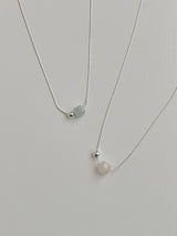 [silver 925] サマーパステルネックレス / シルバーデイリービーズストーンサマーボール