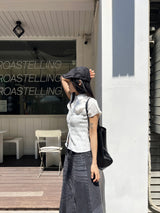 リッピームードストライプスパンシャーリングショートスリーブシャツ (3 colors)