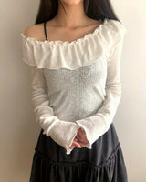 ルーハ フリル オフショルダー Tシャツ