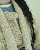 MUFFLER & TWO WAY CARDIGAN - OATMEAL