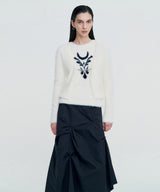 DOZI - Pinched Long Skirt _ BLACK