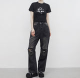 ルアンクロップドプリンティドTシャツ