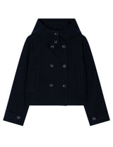 SOFT HOODED COAT(NAVY)