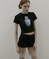 Heart Short Sleeve Tee Black