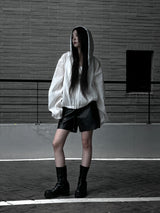 [unisex] summer cool see-through hooded zip-up (2color)