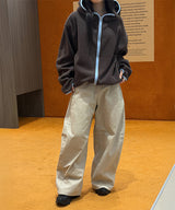 [Unisex]ラインフリース フード ジップアップ(3color)