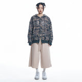 Rhinestone Camo Hoodie - BEIGE