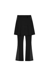 Pleated Jersey Skirt Pants / Black