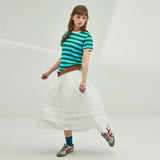 LACE PINTUCK BANDING SKIRT_WHITE