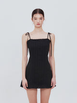 レースフリルミニドレス (Black)
