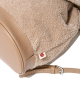 Clover Heart Fluffy Backpack Beige