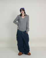 Zelda Double Pocket String Wide Denim Pants