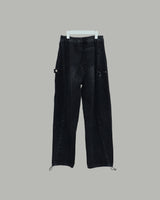 Snap Button Denim Pants (Black)