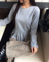 Soft Layered Frill Long Sleeve T-Shirt
