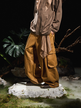 RELABEL 24AW バタフライレスト 取り外し可能なスクエアスカーフ プリーツシルエット 立体テーパード ドライワックススラックス