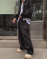 Melts velvet pintuck wide banding pants