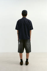 エイジスプラッターカーペンターデニムショーツ(Washed Black)