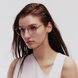 Knouun Round titanium glasses CODE. 102. B Sizzy Gold