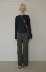 C SHIRRING DETAIL PANTS_KHAKI
