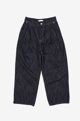 Myro pin-tuck selvage denim pants