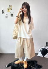 Miti Hip Patch Balloon Cotton Bermuda Shorts 3color