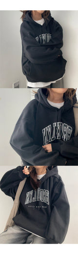 Mulnew lettering oversized napping hoodie