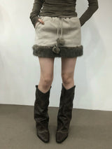 Soft Fur Brown Sweat Skirt