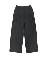 C DOUBLE LOOP WIDE WOOL SLACKS_CHARCOAL