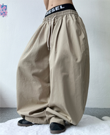 BASIC LINE BALLOON COTTON PANTS💛🤍🖤🤎💚 - 5 COLORS
