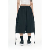 Balloon Bermuda Nylon Pants - Black