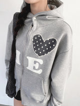 Love me!♥ フードジップアップ (2color)