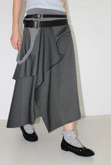 UNBALANCE WRAP LAYERED SKIRT