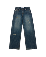 26SS レディース セミブーツカット ウォッシュデニムパンツ