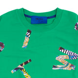 エスニックフラワーロゴクロップ半袖 MTM Tシャツ(UNISEX)_SYS5TS03GN