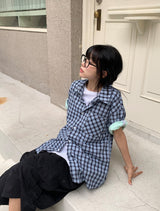 [unisex] Module Loose-Fit Check Short Sleeve Shirt