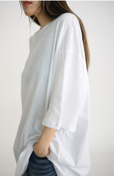 (UNISEX)ivory boxy T