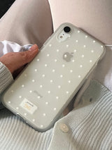 dot phonecase 半透明ドット柄ケース ホワイト