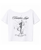 Fearless ワンショルダー半袖Tシャツ