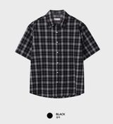 Look Glass Summer Daily Soft Check Short Sleeve Shirt