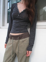 v neck slim t