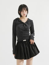 Wrap hooded crop top