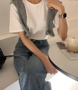 [Lè made/10,000 Sold] Lè made Stand U-neck Short Sleeve T-shirt / 4 colors