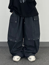 eyelet stud cargo balloon pants