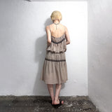 TIED SHIRRING DRESS