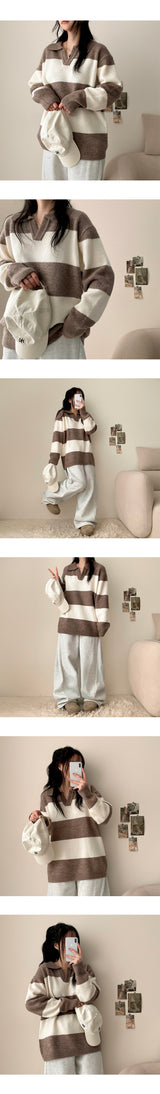 Robbit over collar knitwear