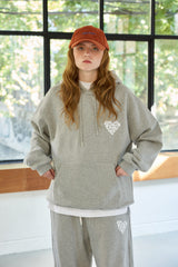 GOODLUCK HEART HOODIE / MELANGE