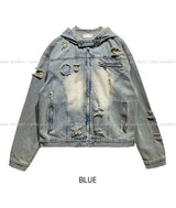 Tyrone Damage Hooded Denim Jacket